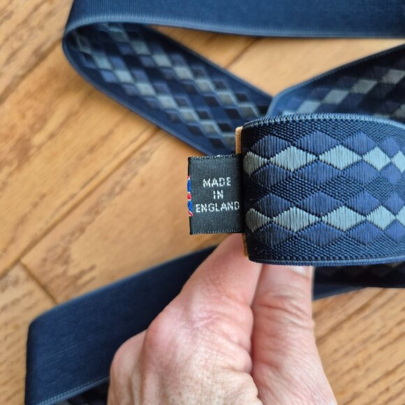 Albert Thurston Blue Diamond Argyle Elastic Suspenders - Picture 14 of 15
